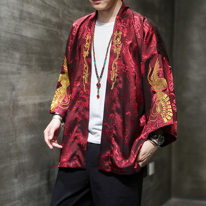 2024夏季风男装冰丝刺绣唐装汉服披风斗篷外套C229/F405/P60,男装民族服装,电商C229