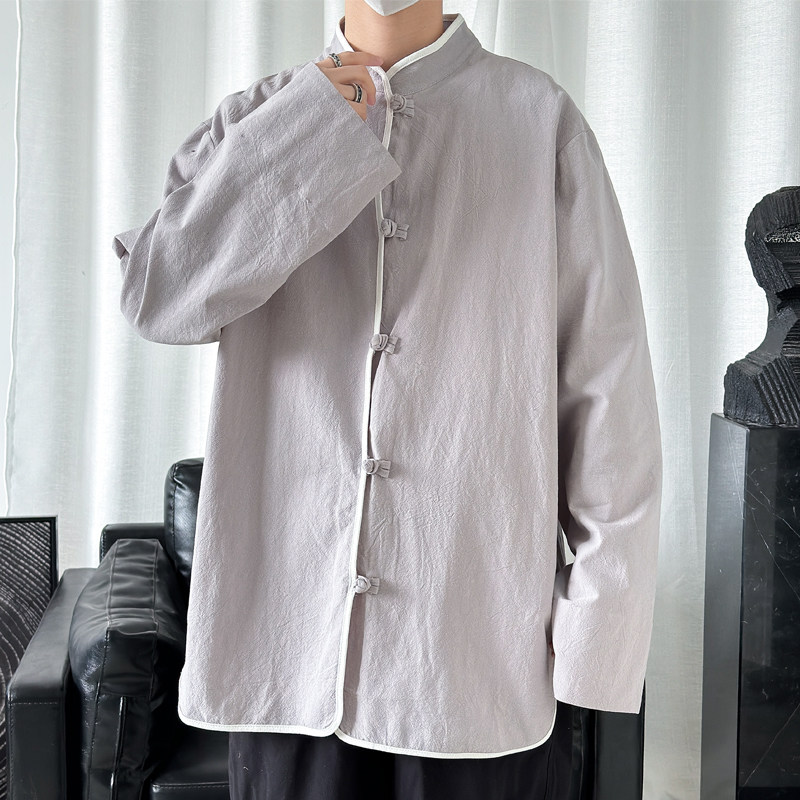 2024春夏新款风男装棉麻亚麻唐装汉服衬衫衬衣C229/Y658/P80,男装衬衫,电商C229