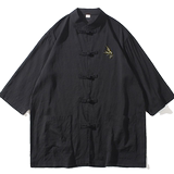 2024春夏风男装唐装汉服短袖五分袖衬衣衬衫C229-Y907-P65，男装衬衫，电商C229