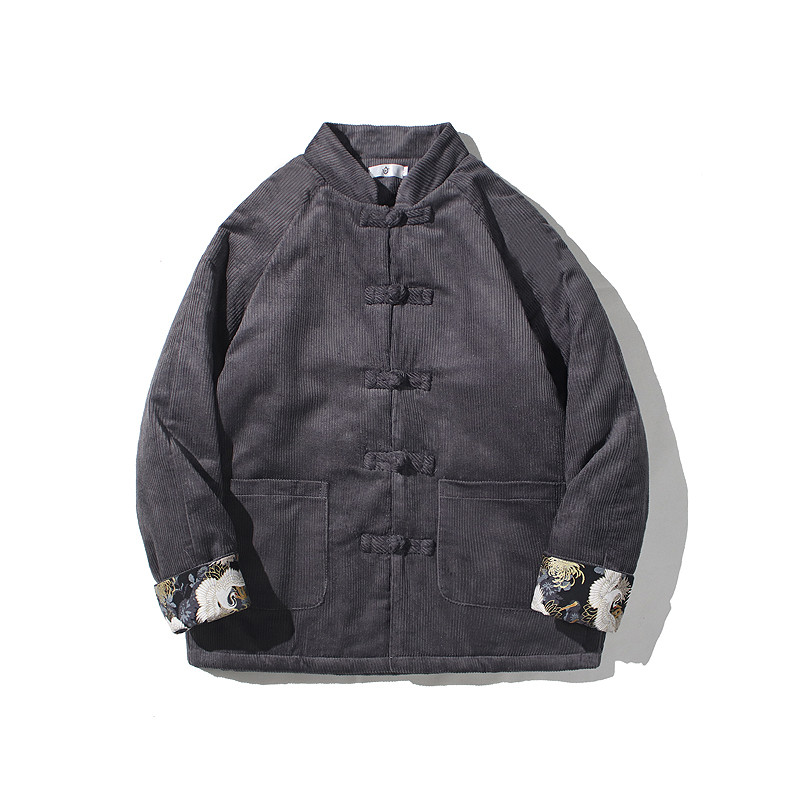 2024冬季复古中式灯芯绒盘扣棉衣棉袄外套汉服大码C229/MY44/P140,男装棉衣,电商C229