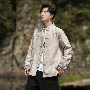 2024秋冬风男装印花中式复古唐装汉服夹克外套C229/Y751/P95图片