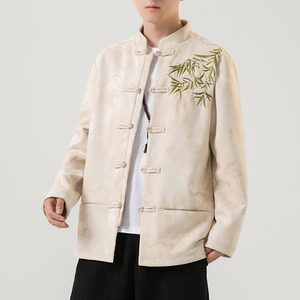 2024秋冬风男装鹿皮绒刺绣唐装汉服夹克外套C229/Y756/P105