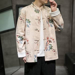 2024春夏风男装鹿皮绒复古唐装汉服夹克外套C229/Y625/P105图片