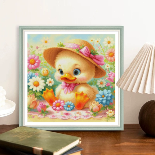 春天十字绣 Новинка 2026, вышивка нитками для гостиной, спальни, детская простая мультяшная маленькая желтая утка, ручная работа, полная вышивка, самостоятельная вышивка