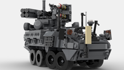 MOC-162358 M1256近程防空导弹装甲车模型适用拼装积木玩具男