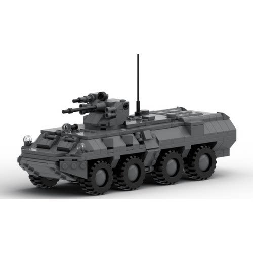 小颗粒装甲车拼装玩具MOC积木