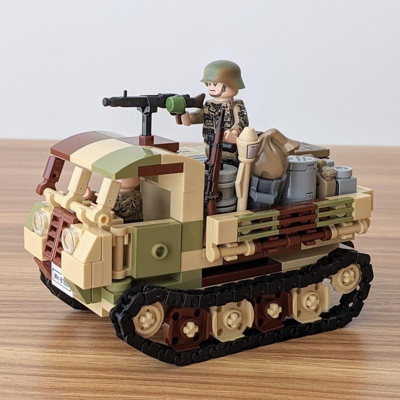 MOC积木军事 二战履带货车模型 小颗粒拼装积木玩具儿童男,玩具/童车/益智/积木/模型,普通塑料积木,淘宝优惠券,粉丝福利购,淘宝优惠卷