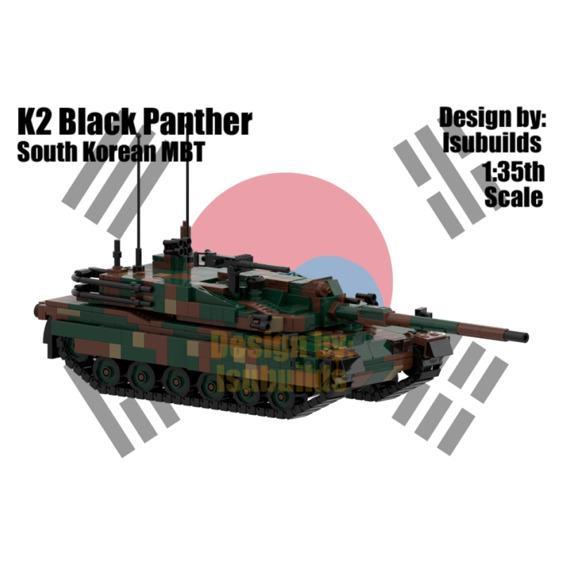 MOC积木 韩国K2坦克 军事模型系列 小颗粒拼装积木玩具儿童男