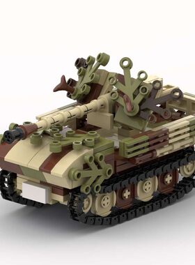 MOC积木履带卡车PAK40模型玩具