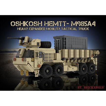M985 MOC积木重型军用卡车模型军事系列小颗粒拼装玩具男孩礼物