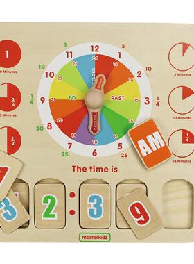 masterkidz时钟学习板 幼儿园颜色数量学习儿童时间玩具数学教具