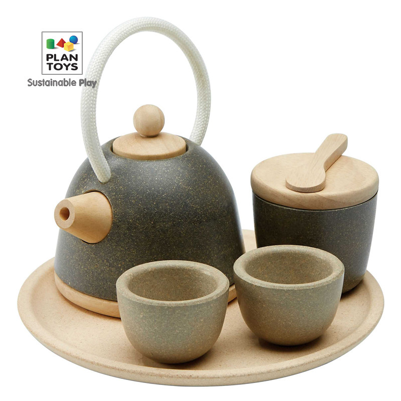 宝宝过家家仿真下午茶玩具餐具茶盘茶杯plantoys东方茶具套组3617