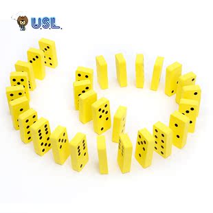 EVA骨牌接龙28片 多米诺骨牌积木台湾原装USL益智玩具排列排序3岁