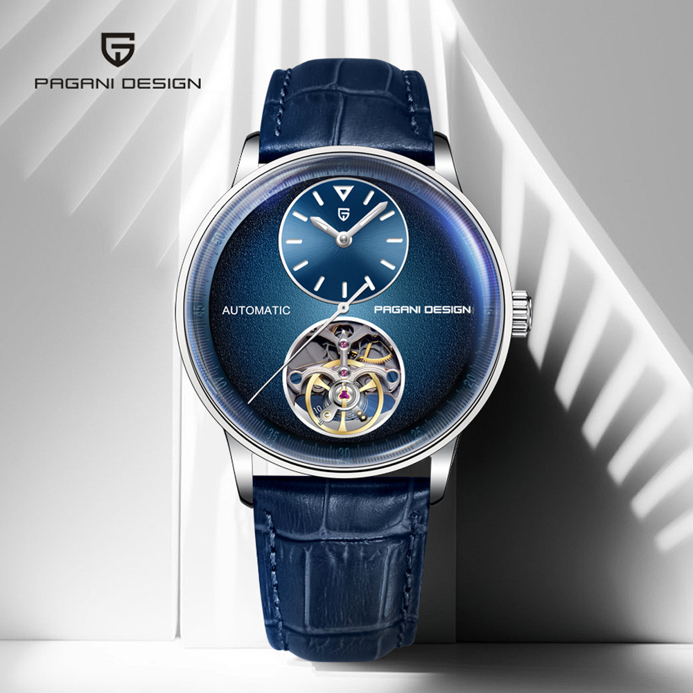 PAGANI 伯佳尼男士全自动机械手表陀飞轮夜光防水男士腕表PD-1796