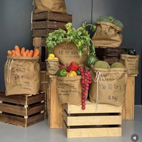 伴手礼花艺可水洗牛皮纸袋防油