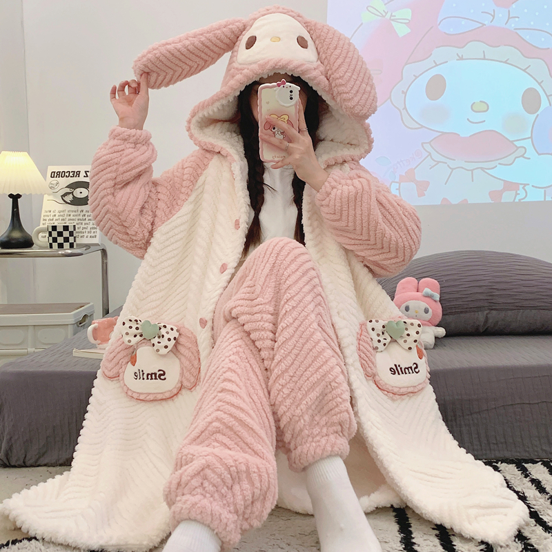 秋冬季珊瑚绒月子服哺乳孕妇睡衣