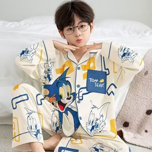 纯棉儿童睡衣男孩女孩春秋季套装