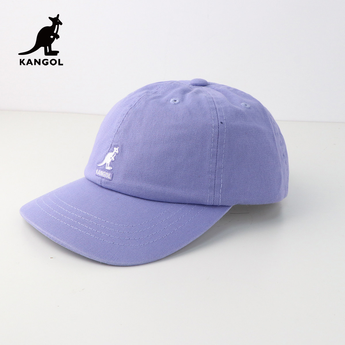 KANGOL男女同款弯沿棒球帽鸭舌帽水洗帆布遮阳防晒帽子K5165HT