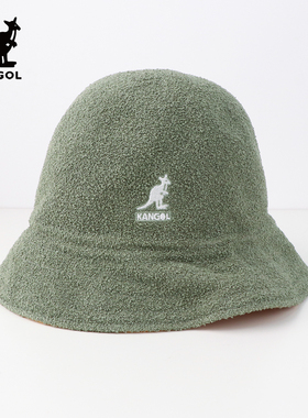 KANGOL男女同款袋鼠双面戴毛巾料/网眼圆顶渔夫帽K3555