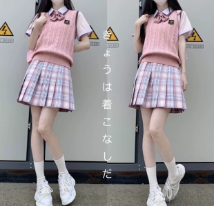 JK格子甜美恋爱漫画少女制服学生夏季 清仓 39.9任选 毕业百褶裙