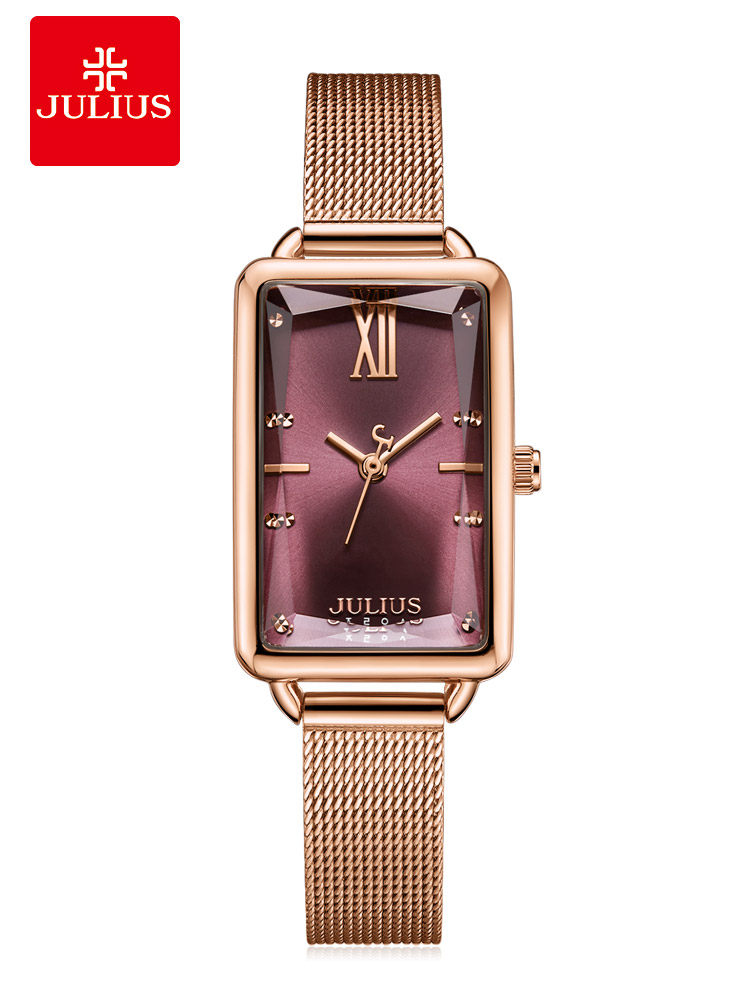 聚利时手表女ins风韩国复古长方形表盘正品石英学生女表防水网带