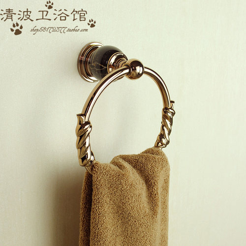 玫瑰金色全铜轻奢毛巾环