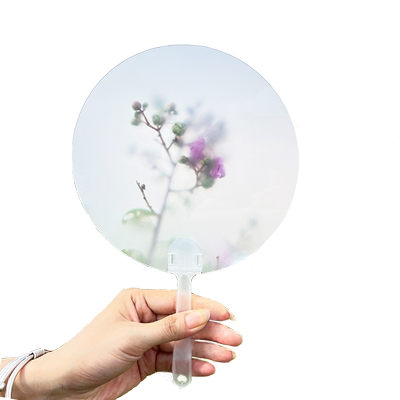 6.1儿童节空白透明扇子幼儿园diy手工创意绘画塑料礼品圆扇六一