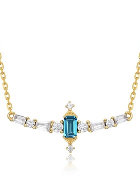 【敲好看】托帕石纯银项链