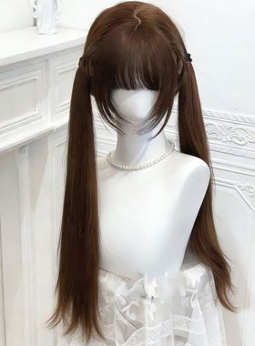 假发女长直发Lolit蓬松自然日系圆脸甜妹显白气质少萝jk全头套式