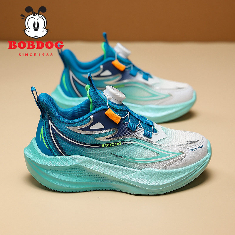 巴布豆男童运动鞋2026春秋新款网面透气跑步鞋学生防臭儿童鞋子