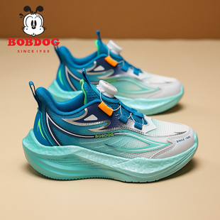 巴布豆男童运动鞋2026春秋新款网面透气跑步鞋学生防臭儿童鞋子