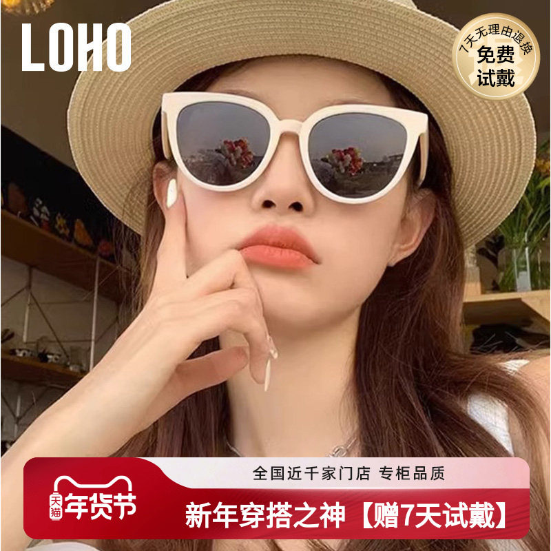 LOHO新款2025墨镜女太阳镜偏光防晒墨镜紫外线复古圆框高级感眼镜