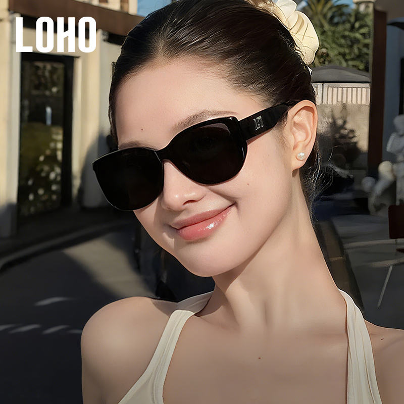 【新年礼物】LOHO适合方圆脸墨镜女款吸睛大框宽边猫眼防晒太阳镜
