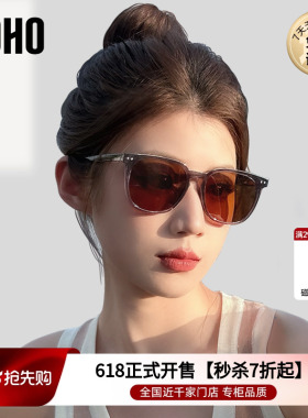 LOHO墨镜女款2026新款潮流时尚GM小框偏光茶色防晒紫外线太阳眼镜