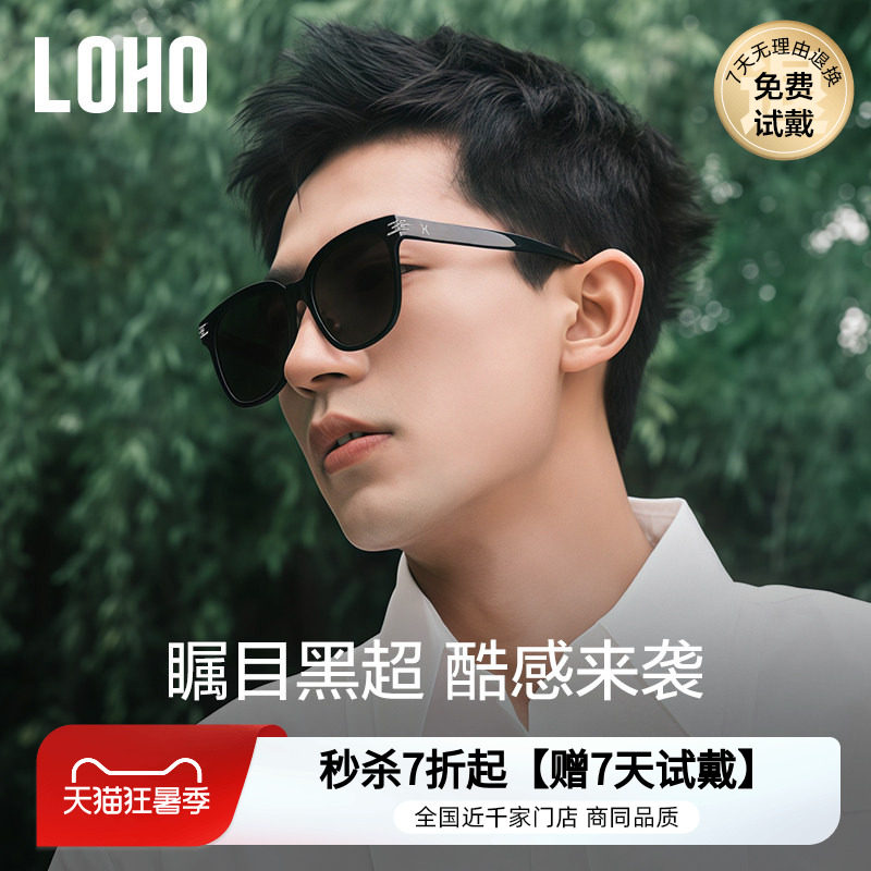 LOHO2026新款防高级感黑框墨镜男女款晒防紫外线偏光近视太阳眼镜
