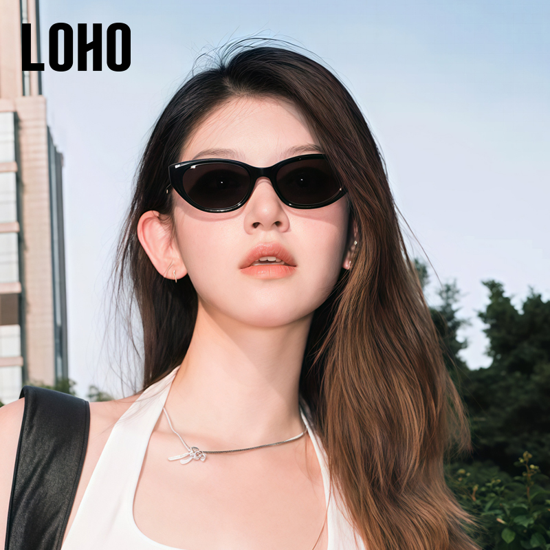 LOHO猫眼墨镜女款2025新款女防紫外线方圆小脸旅游拍照近视太阳镜