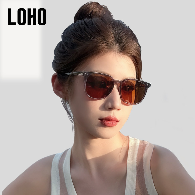 LOHO墨镜女款2026新款潮流时尚GM小框偏光茶色防晒紫外线太阳眼镜