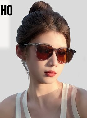 LOHO墨镜女款2026新款潮流时尚GM小框偏光茶色防晒紫外线太阳眼镜