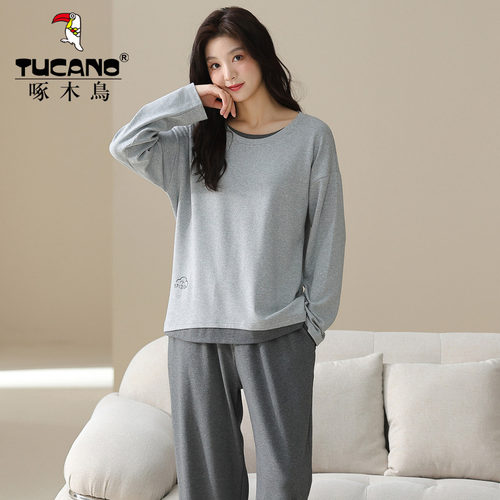 新款睡衣女春秋季纯棉长袖套装