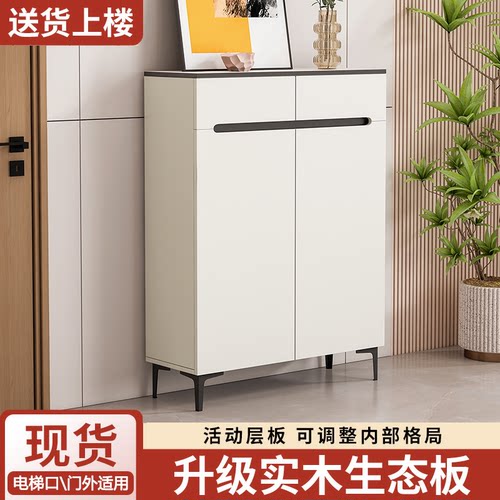 电梯口门外鞋柜家用简易靠墙小型外走廊储物柜斗柜入户快递置物柜