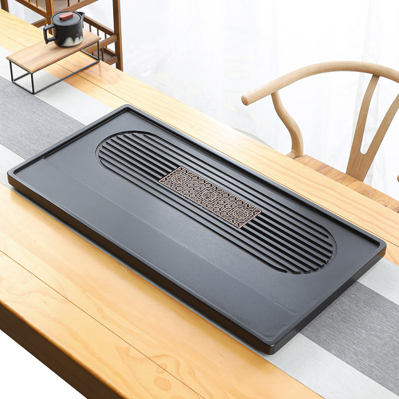 天然乌金石茶盘单盘家用简约茶具客厅整块高档石头茶海茶台盘托盘