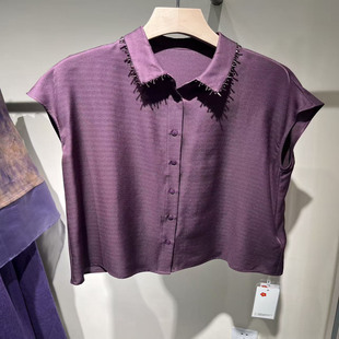 女衬衫 713C128轻奢减龄高级感洋气真丝桑蚕丝短袖 上衣2026夏新款