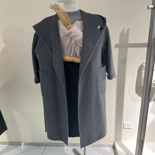 气质大翻领连帽双面呢羊绒大衣2025冬新款 时尚 女外套 长款 商场同款