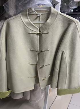 201S175专柜正品新中式国风立领双面呢羊毛外套2025秋冬款女大衣