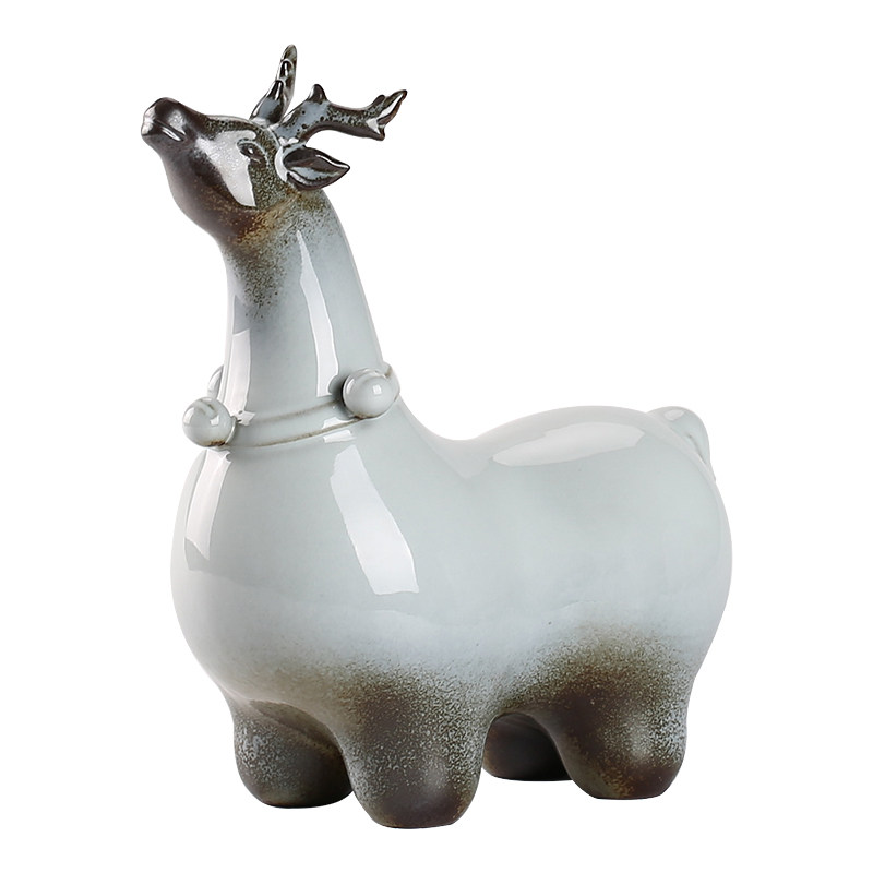 创意十二生肖摆件陶瓷家居客厅办公室酒柜玄关桌面饰品三羊开泰