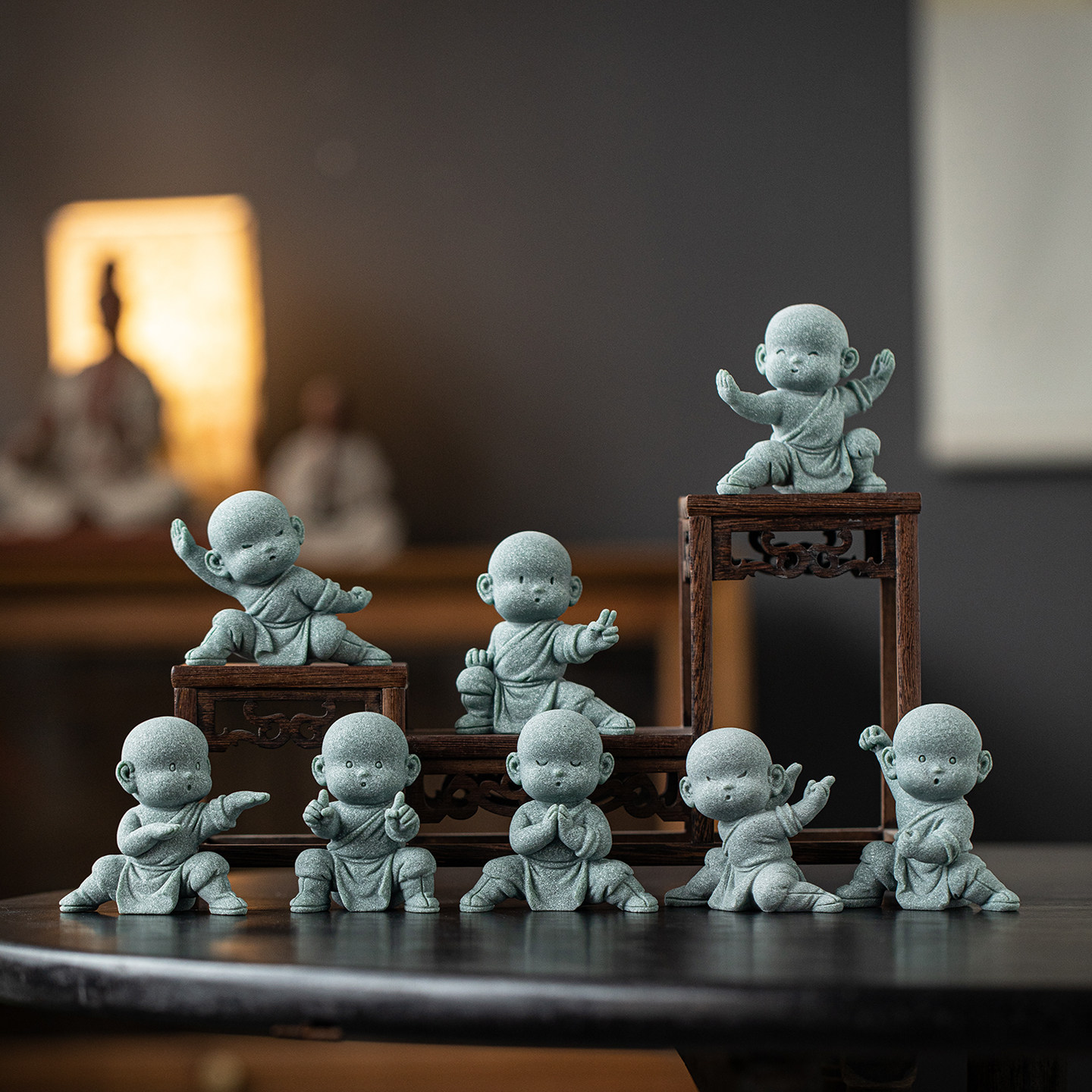禅意少林八大金刚茶宠摆件装饰品