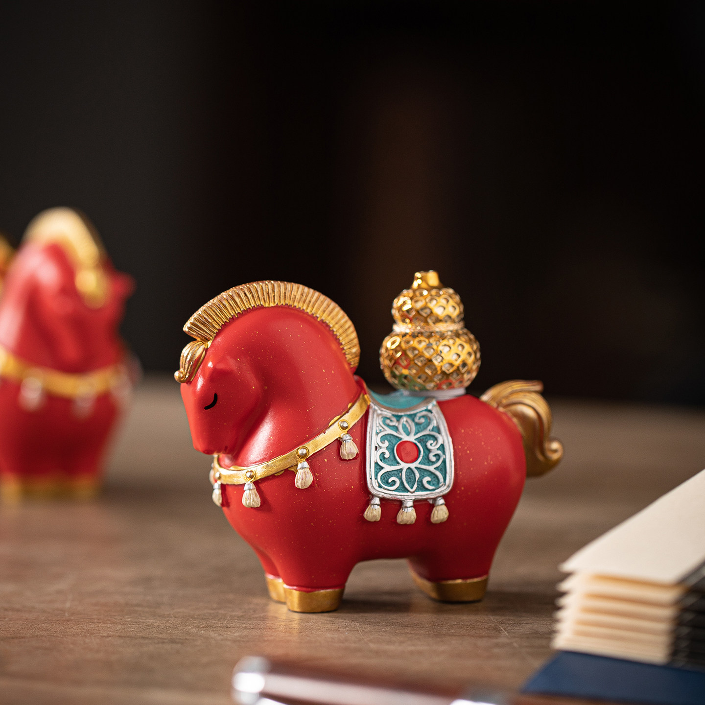 中式国风红色小马摆件桌面装饰创意招财生肖马年吉祥物工艺品礼品,家居饰品,桌面摆件,淘宝优惠券,粉丝福利购,淘宝优惠卷