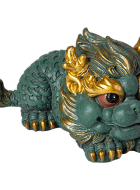 青砂石装饰可爱桌面水麒麟火麒麟