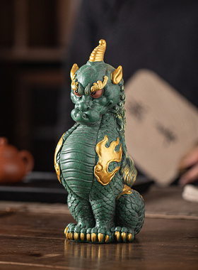 青砂石招财国潮桌面嘲风摆件礼品