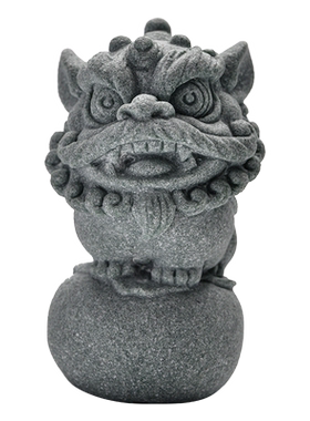 青砂石招财可爱桌面小狮子摆件